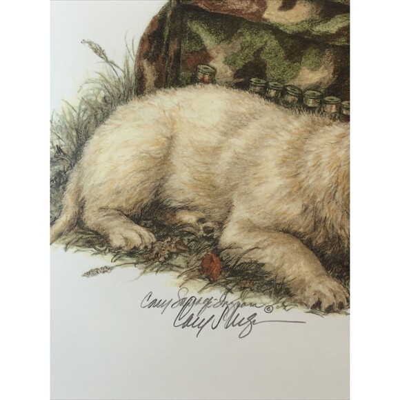 Cary Savage Ingram DOUBLE TROUBLE LE S&N Print Lab Pups Decoy 1122/3500 11x14 - Picture 2 of 9